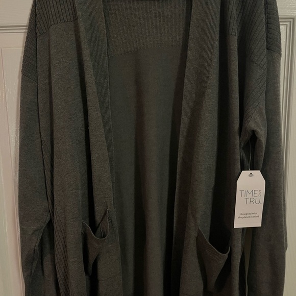 Time and Tru Women's set of Cardigans- one gray and one army green - Picture 2 of 8